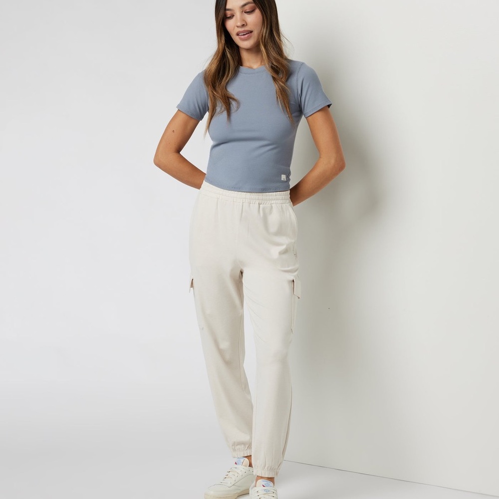 Vuori Boyfriend Cargo Jogger | Milkweed Heather | Size Large | Like New